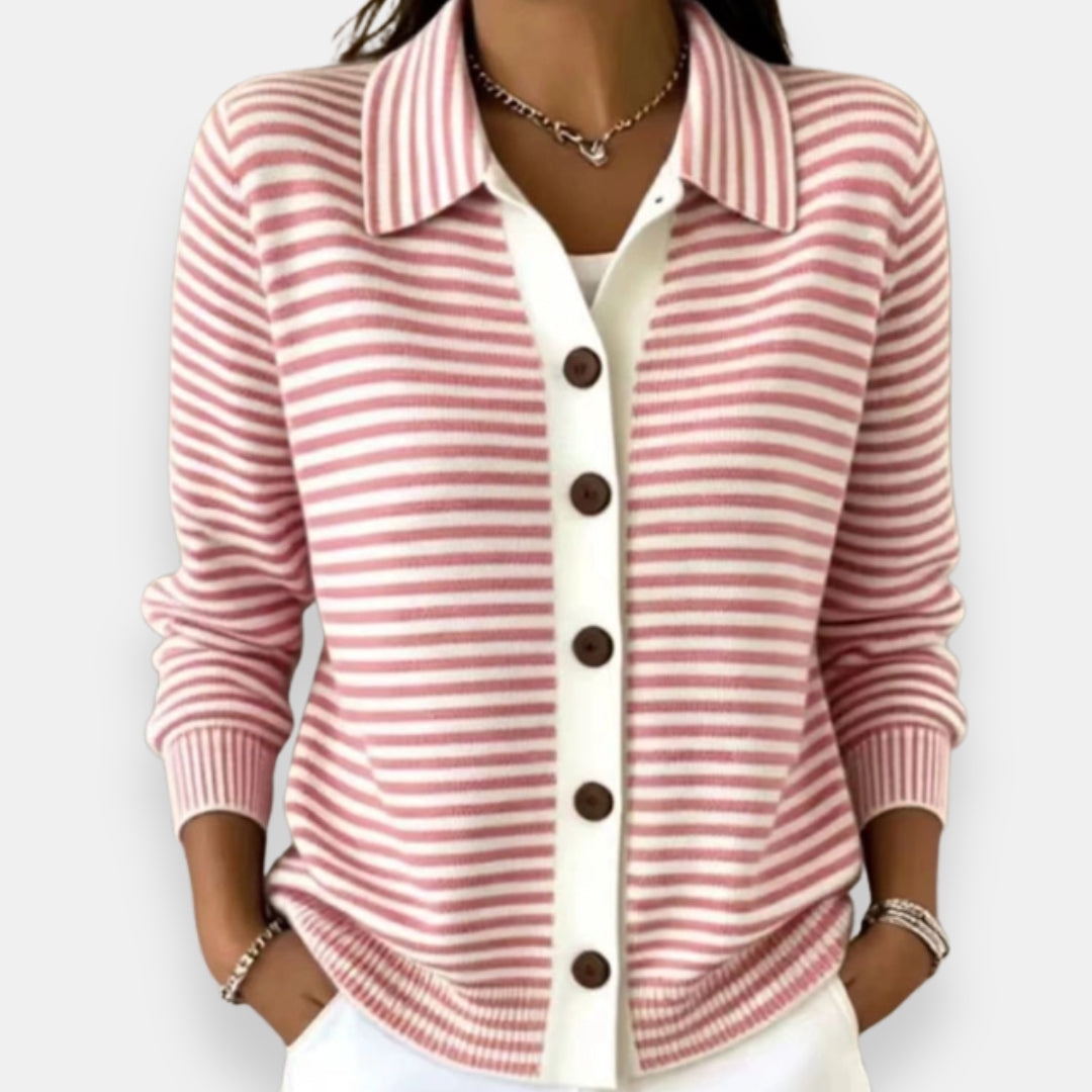 Nola | Striped Button Cardigan