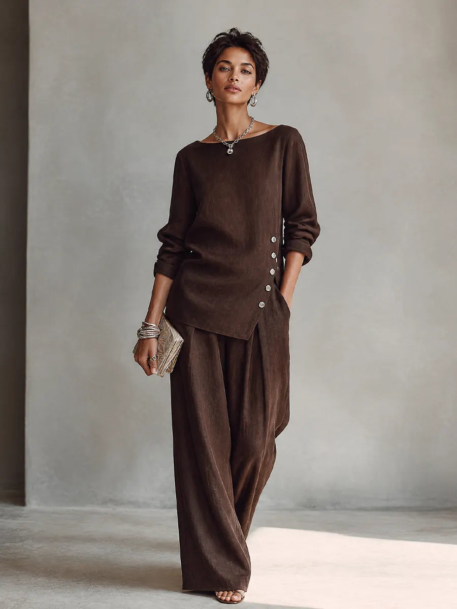 Asymmetric Hem Wide-Leg Set