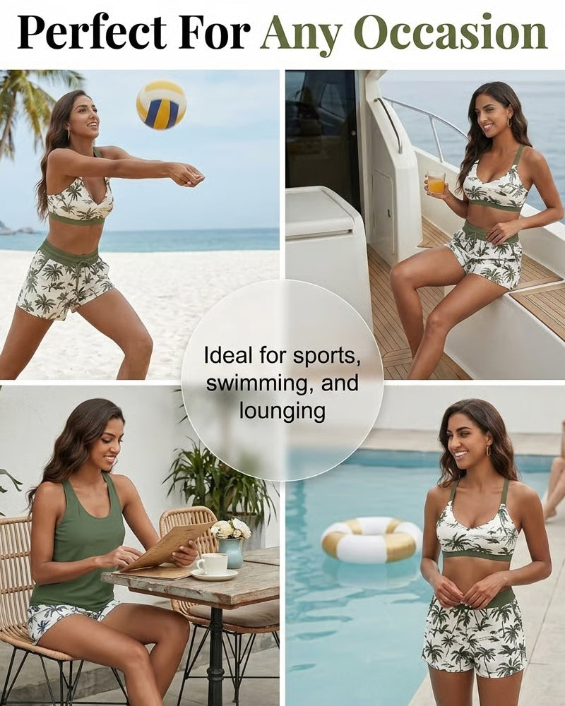 Maren | Three-Piece Tankini Bikini and Cover-Up Set