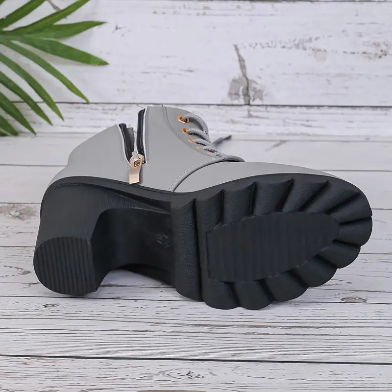 Women’s High Heel Chunky Ankle Boots