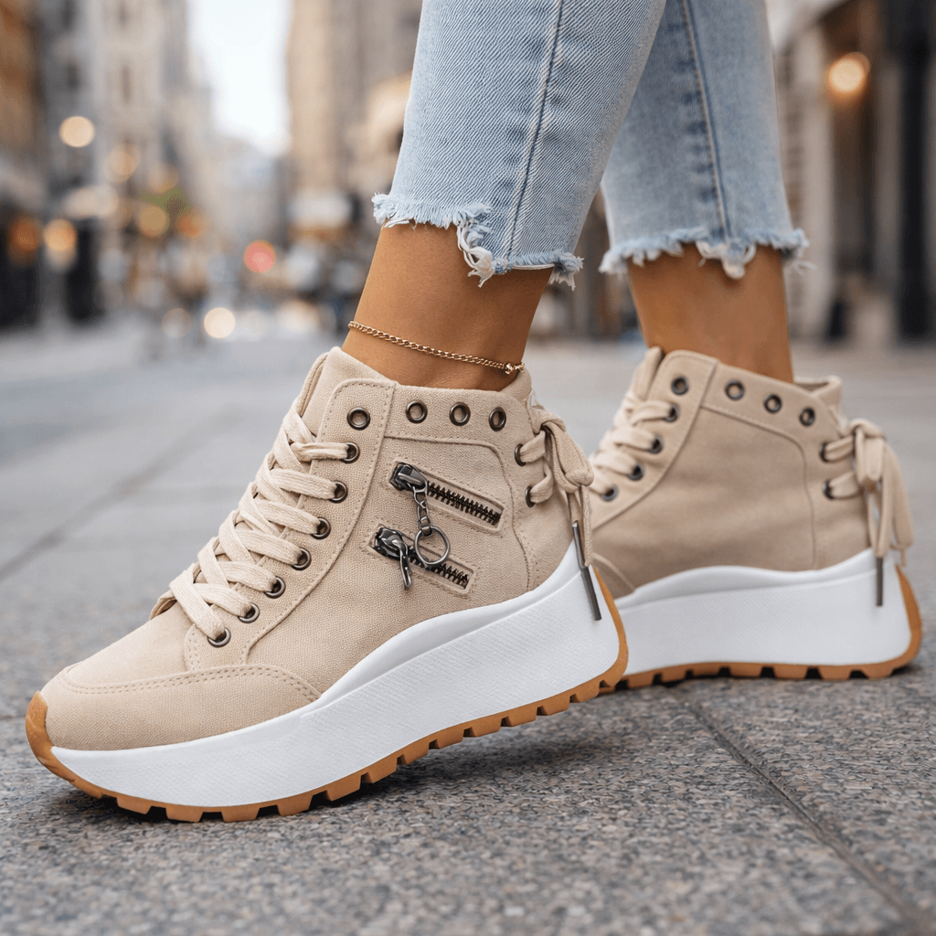 Women’s Chunky Platform Lace-Up Sneakers