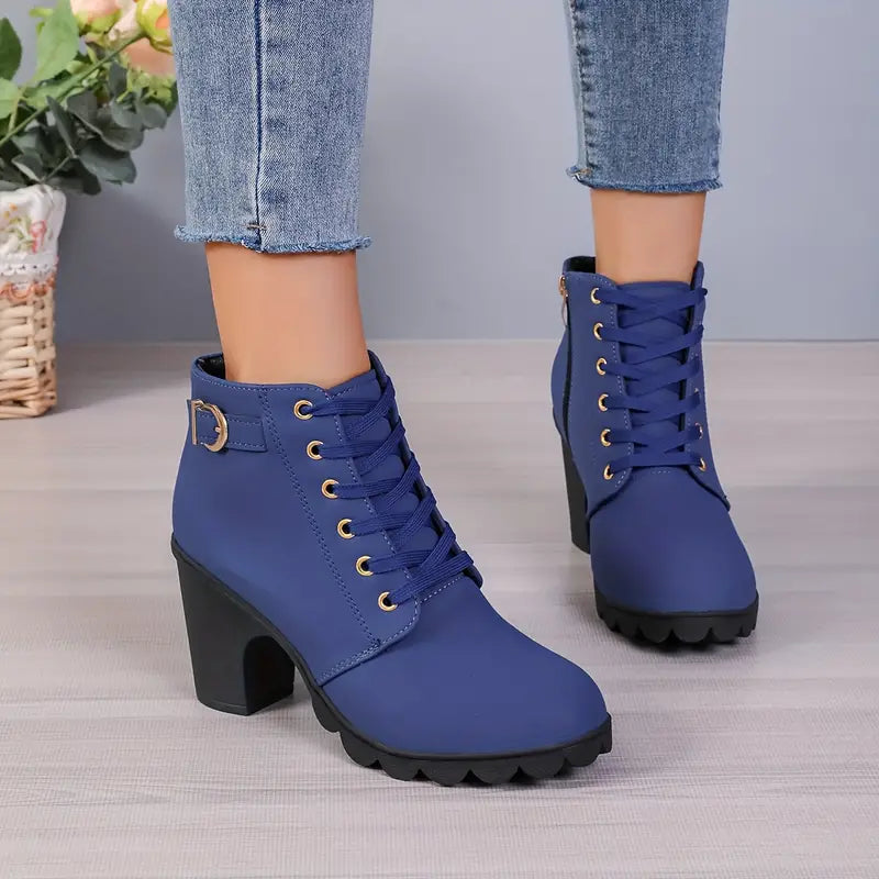 Women’s High Heel Chunky Ankle Boots