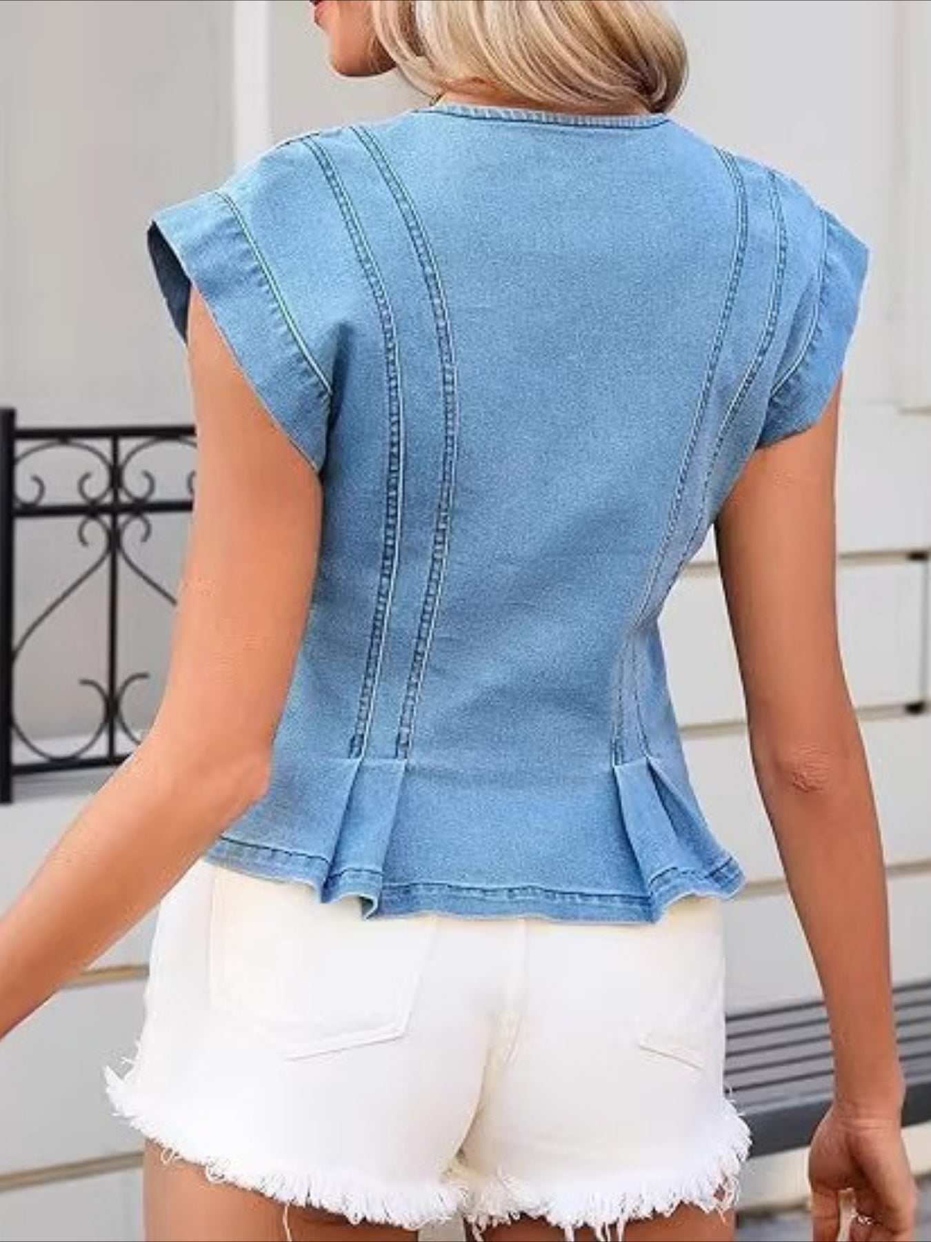 VIERA™ - DENIM V-NECK TOP