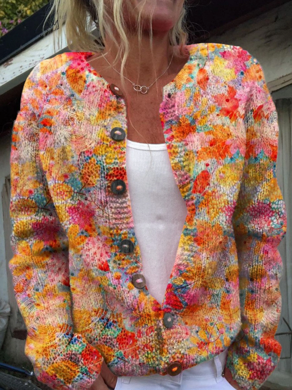 Helena | Vintage Floral Knit Cardigan