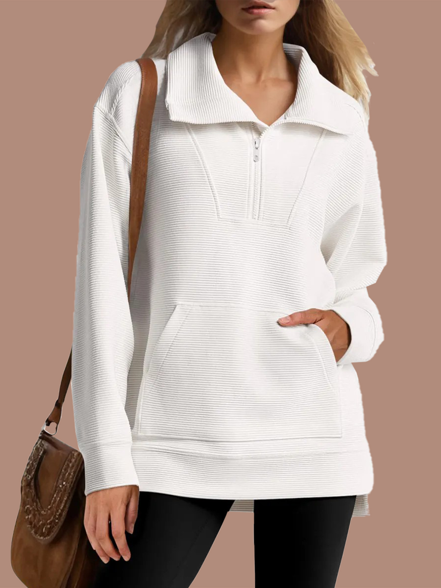 Anouk | Quarter Zip Oversized Knit Pullover