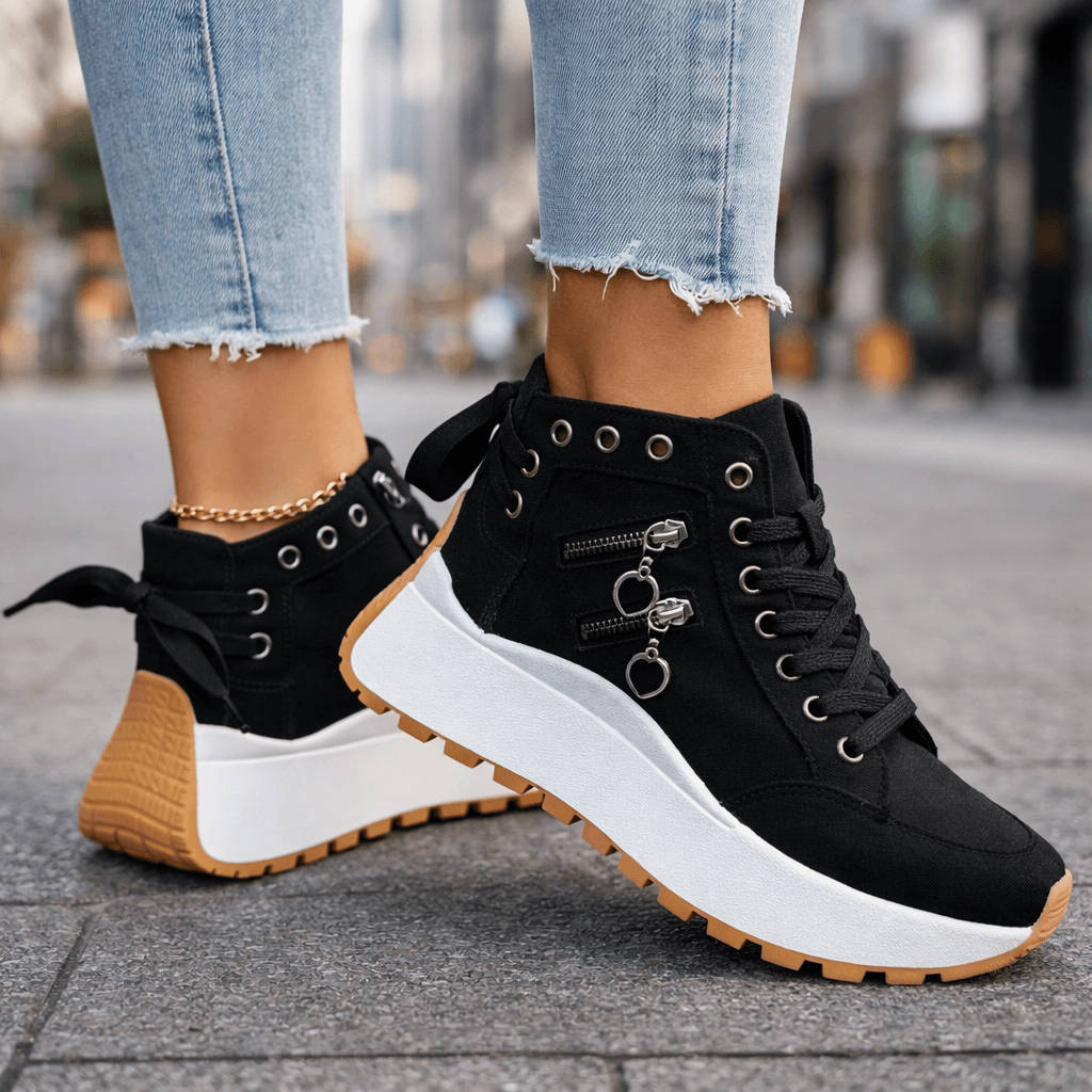 Women’s Chunky Platform Lace-Up Sneakers
