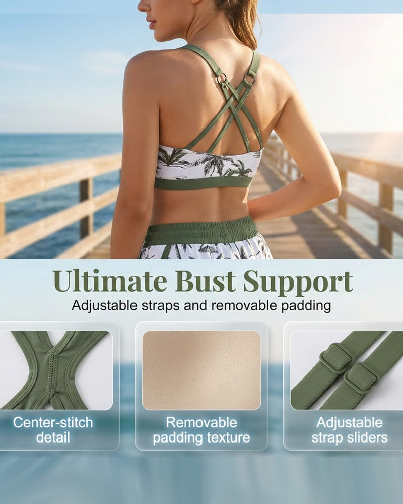 Maren | Three-Piece Tankini Bikini and Cover-Up Set