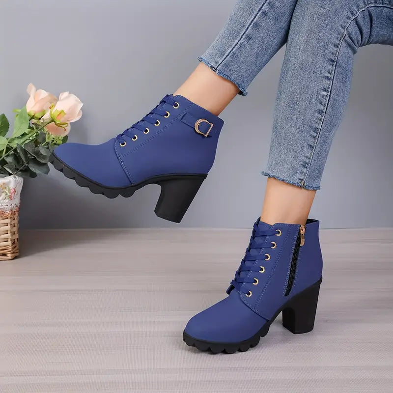Women’s High Heel Chunky Ankle Boots