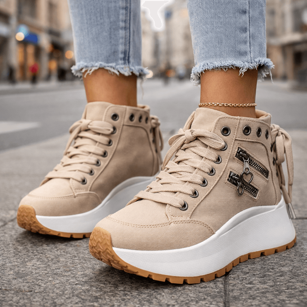 Women’s Chunky Platform Lace-Up Sneakers