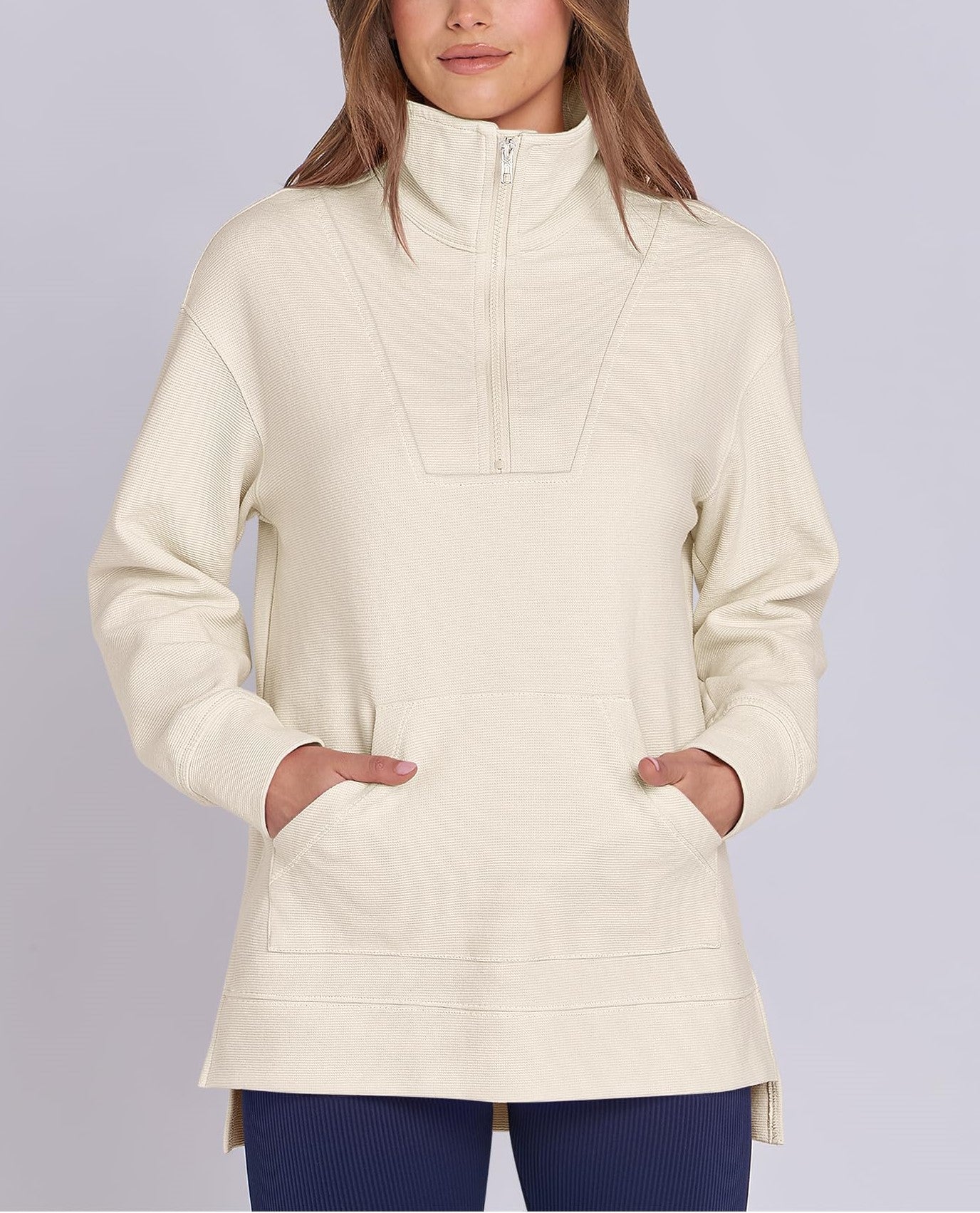 Anouk | Quarter Zip Oversized Knit Pullover