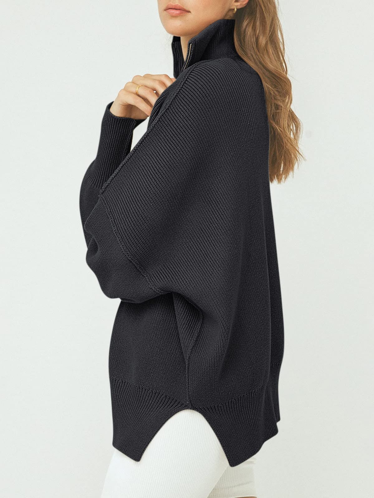 Kitty | Oversized Quarter Zip Sweater Pullover