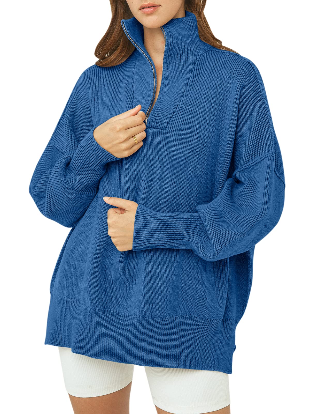 Kitty | Oversized Quarter Zip Sweater Pullover
