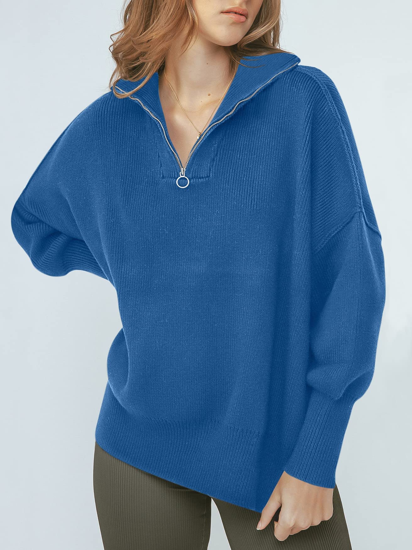 Kitty | Oversized Quarter Zip Sweater Pullover