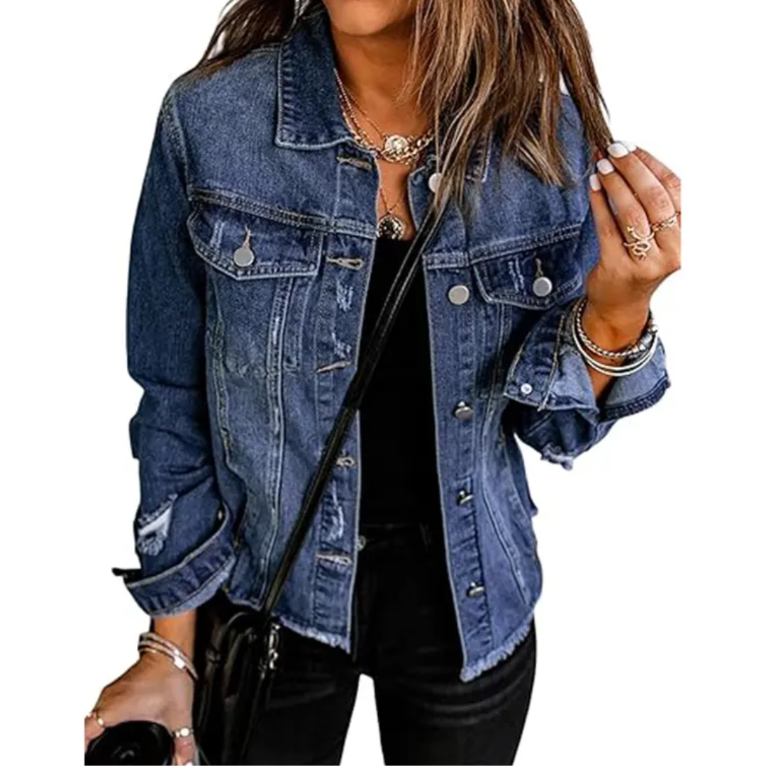 Miley - Distressed Denim Jacket