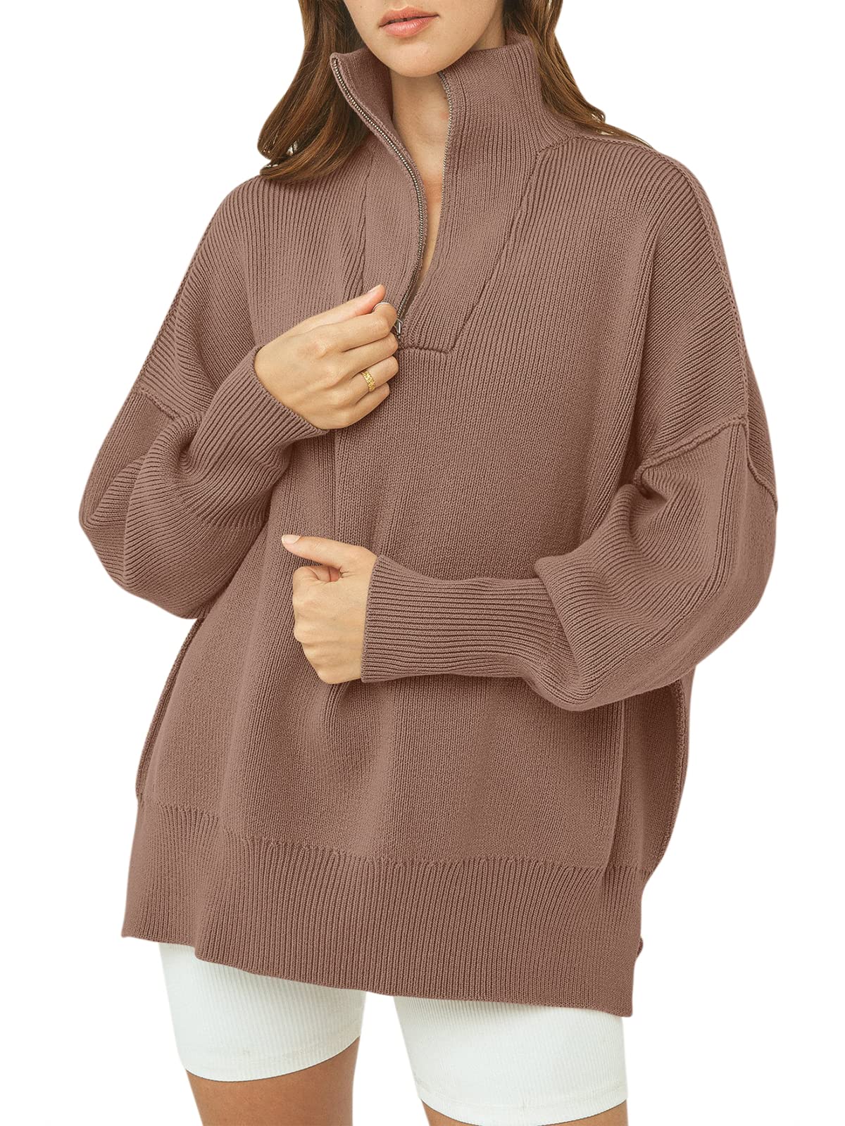 Kitty | Oversized Quarter Zip Sweater Pullover