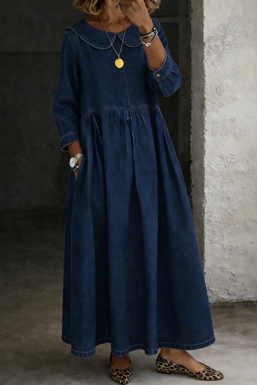 Yvette | Peter Pan Collar Maxi Dress