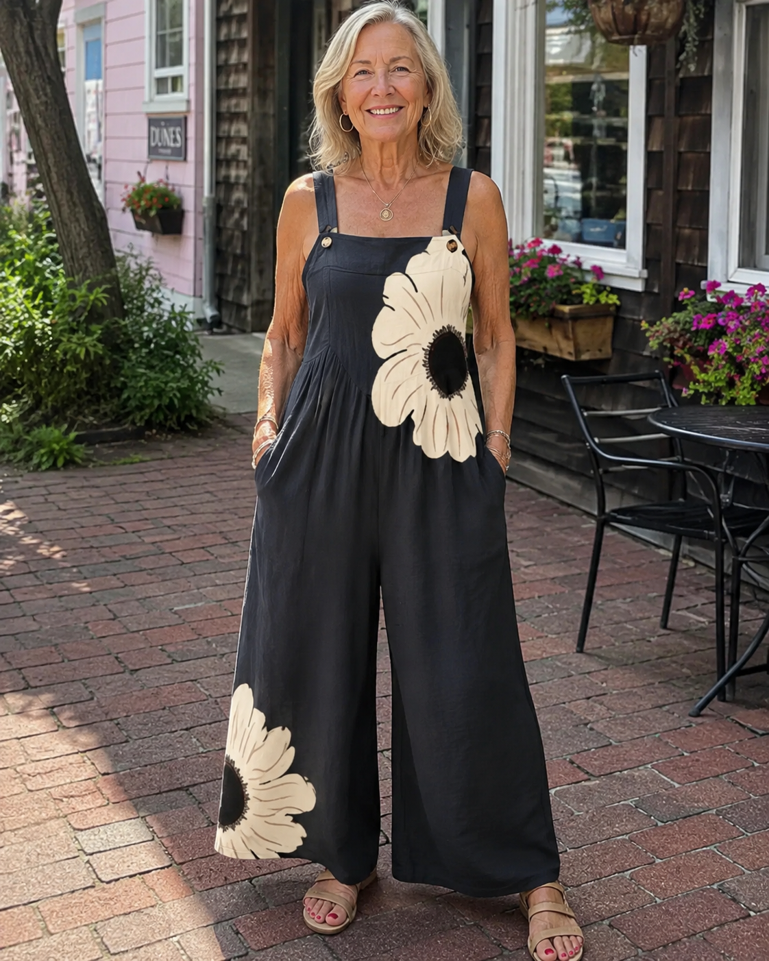 Comfortable Printed Overalls