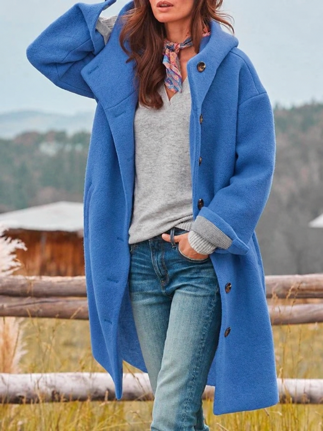 Camille | Women's Hooded Button-Front Coat