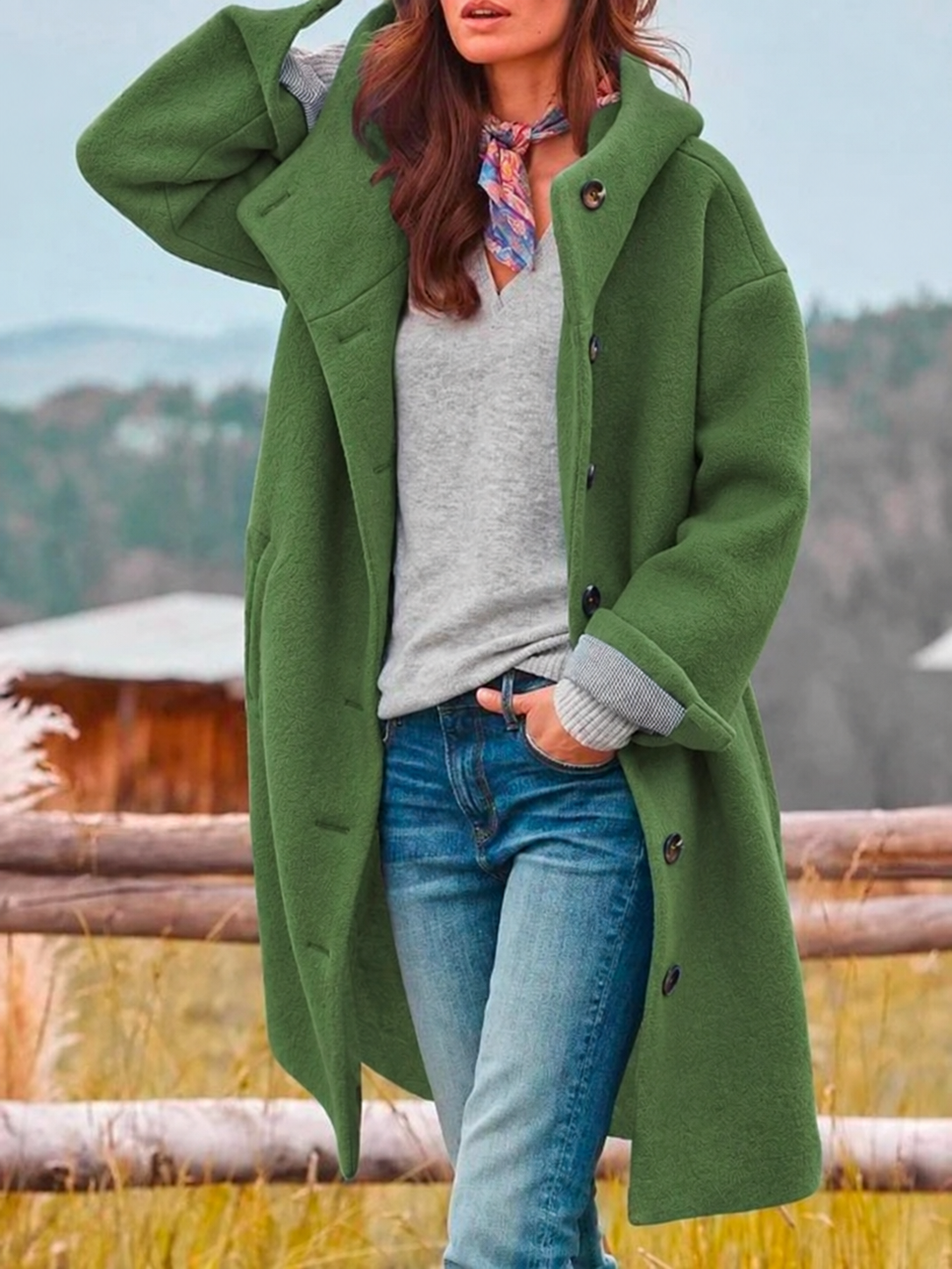 Camille | Women's Hooded Button-Front Coat