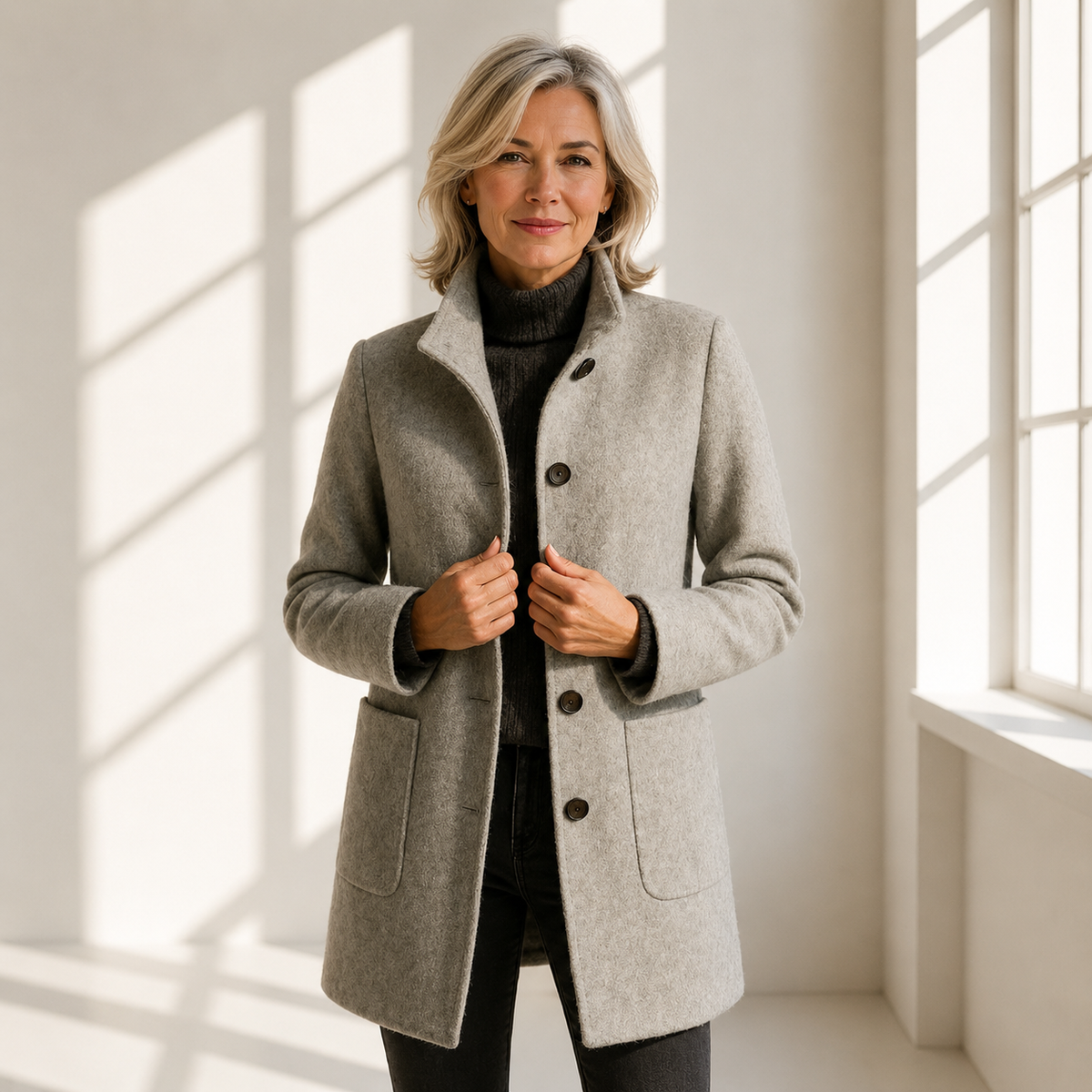 Beatrice™ | Classic Everyday Button Coat
