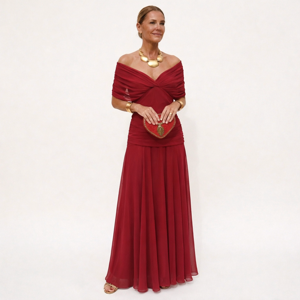 Velora™ | Long Floral Dress with V-Neck
