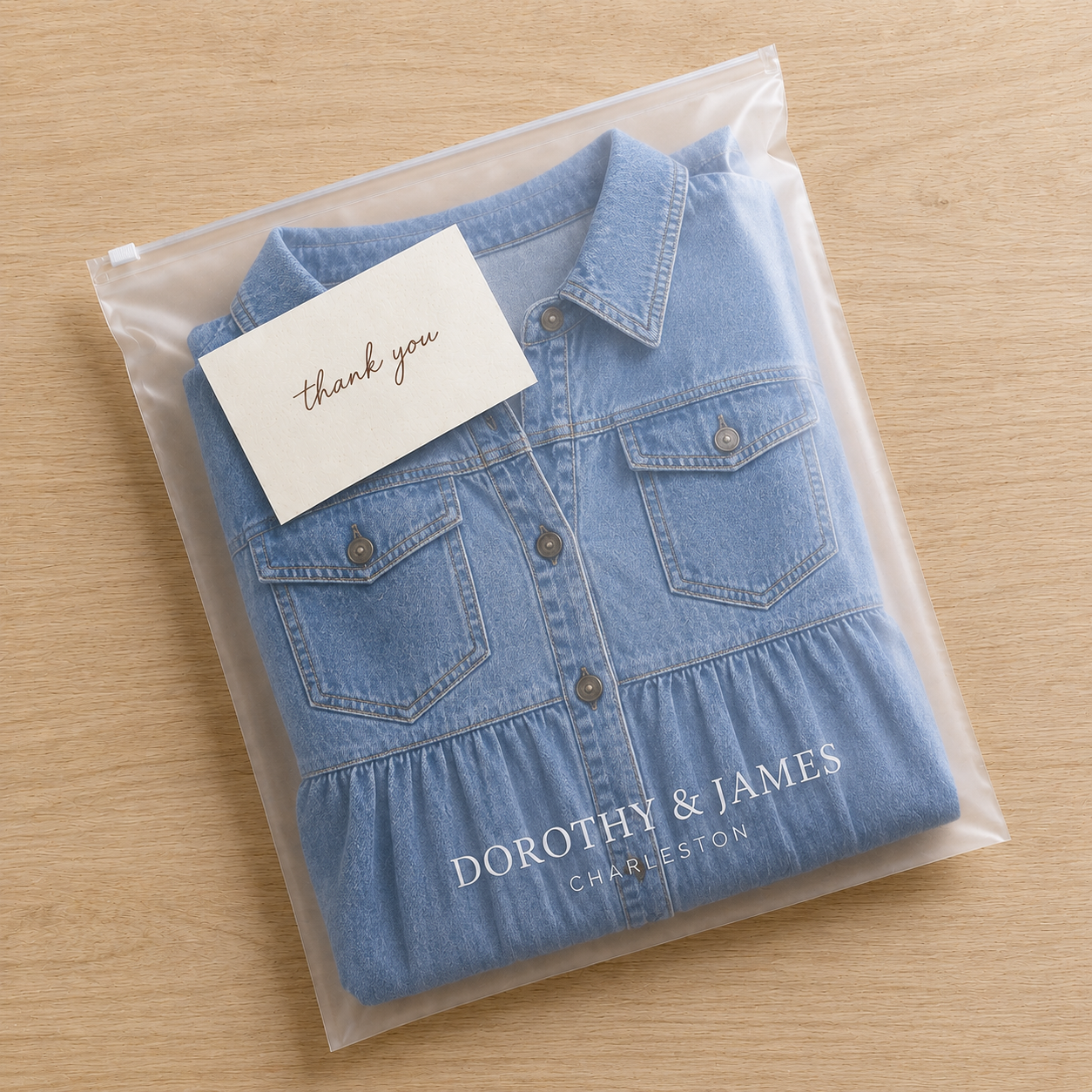 Grace™ | Belly-covering Denim Midi Dress with Buttons