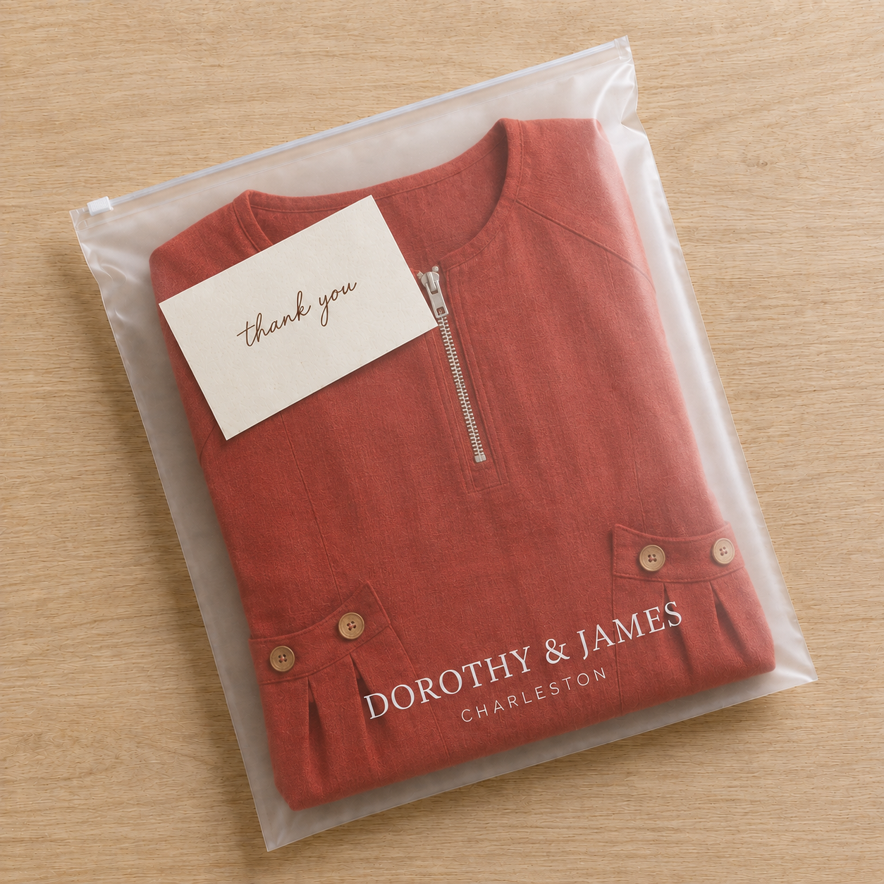 Cotton Dress with Zipper Pocket