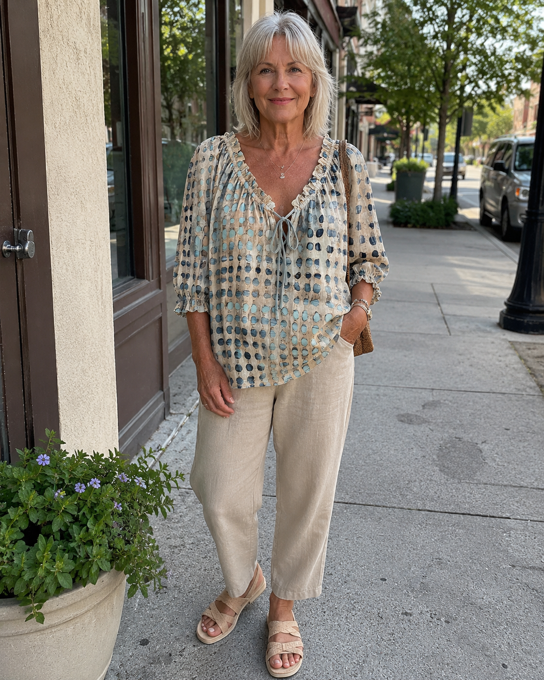 Candice - Fashionable Polka-Dot Blouse