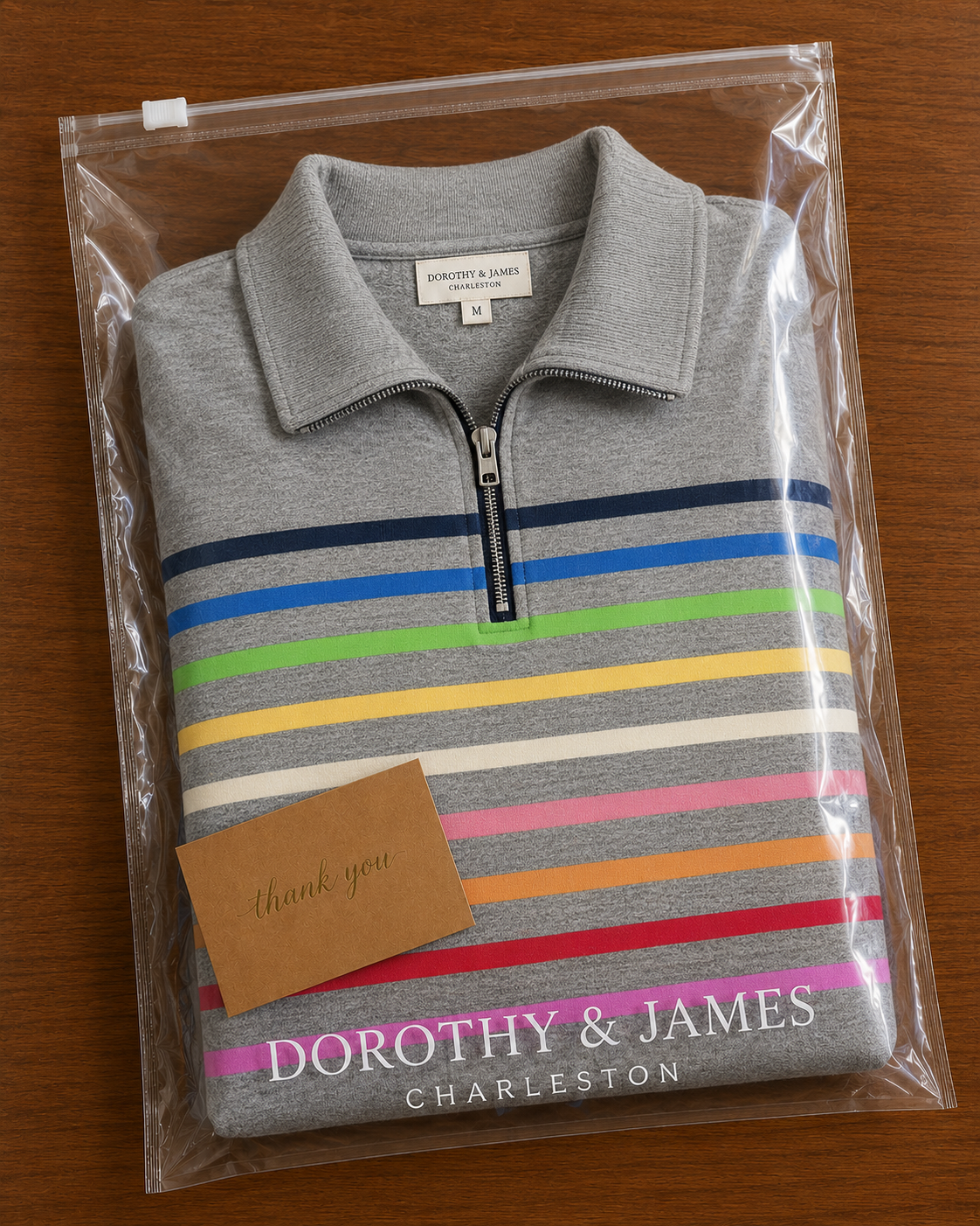 Prismette™ | Colourful Striped Quarter-Zip Sweatshirt