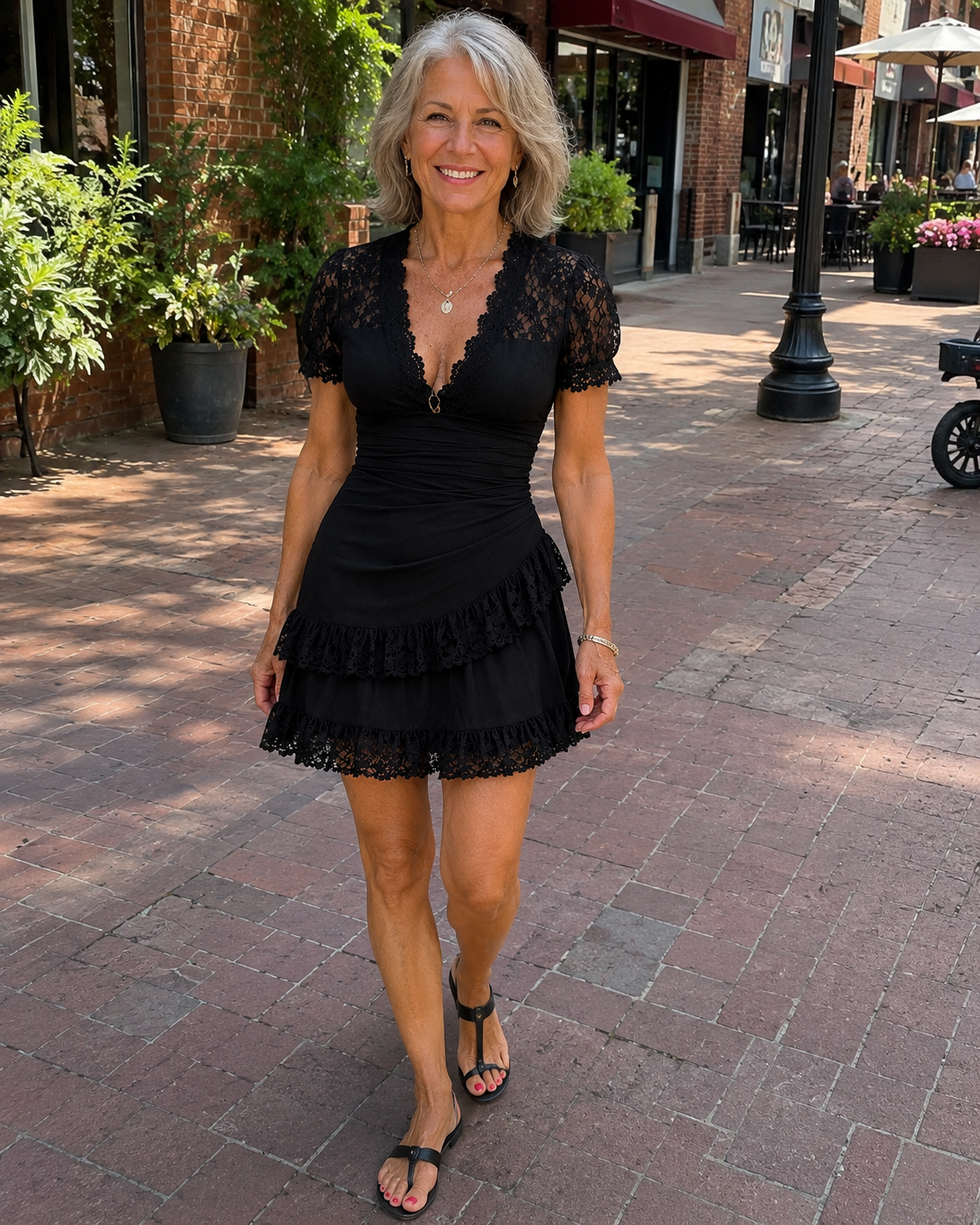 Sabrina | Mini Lace Dress with Ruffles
