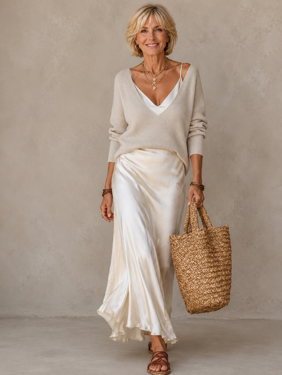 Isolde™ Knit & Satin Ensemble