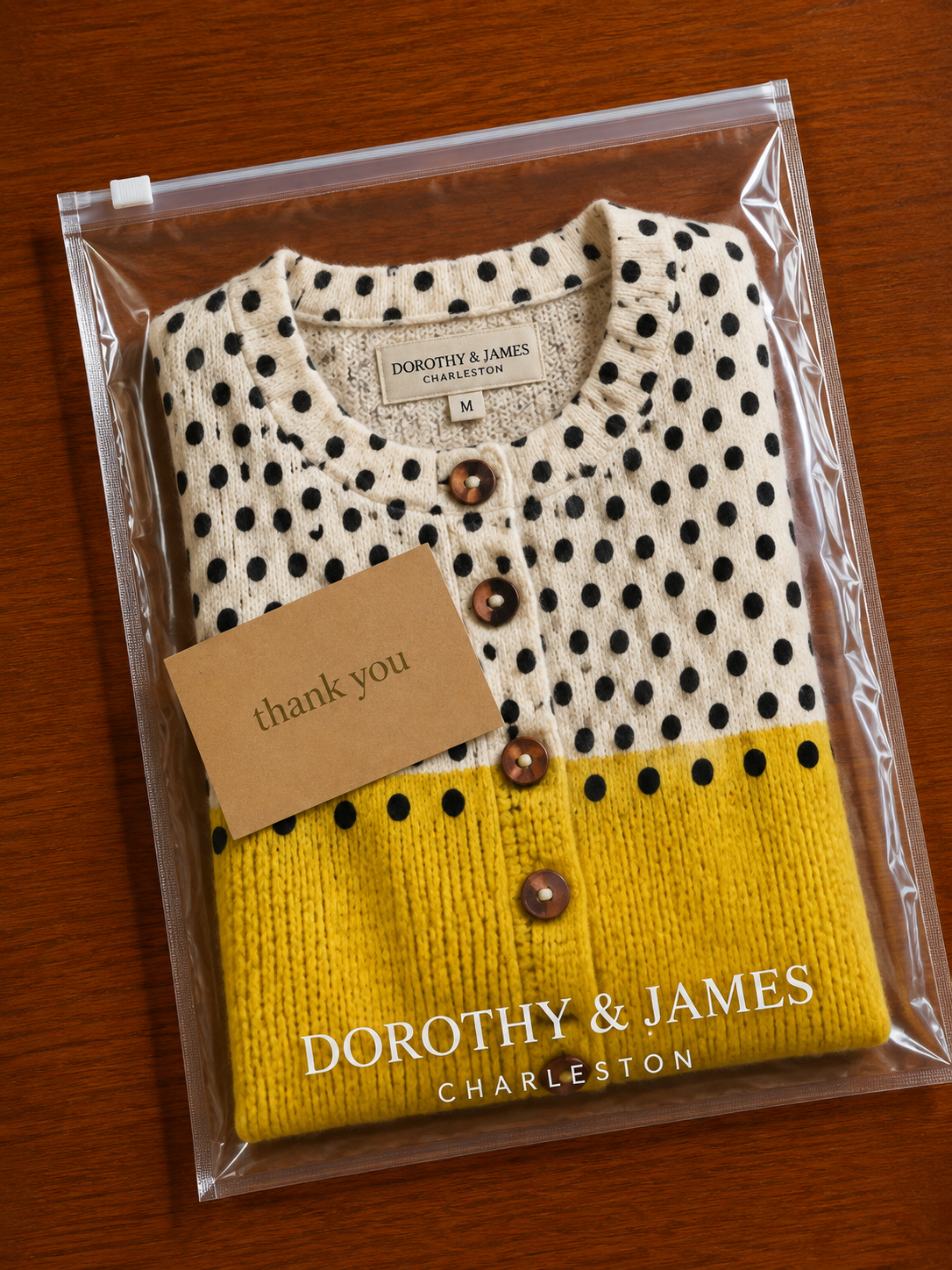 Yellow Polka Dots Print Buttoned Cardigan