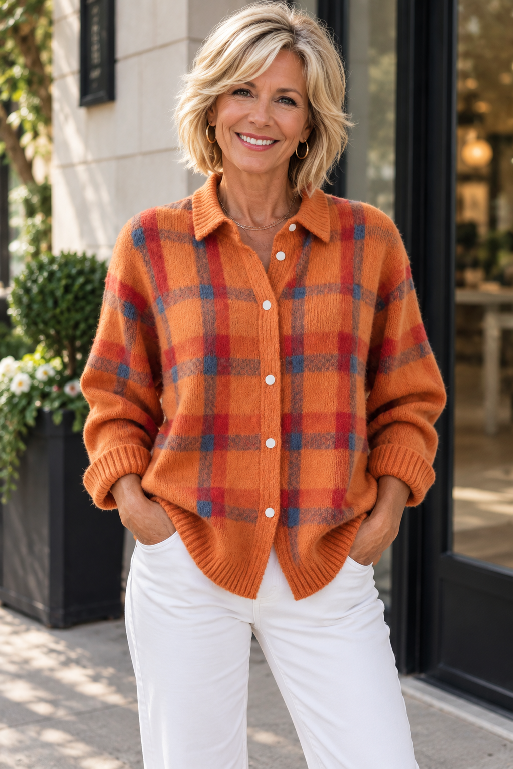 ANNA | PLAID KNIT CARDIGAN