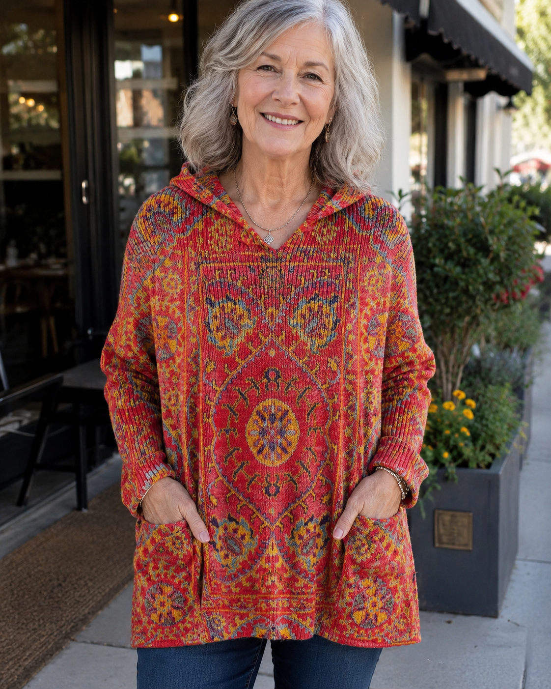 Lizzy | Retro Print Hooded Tunic