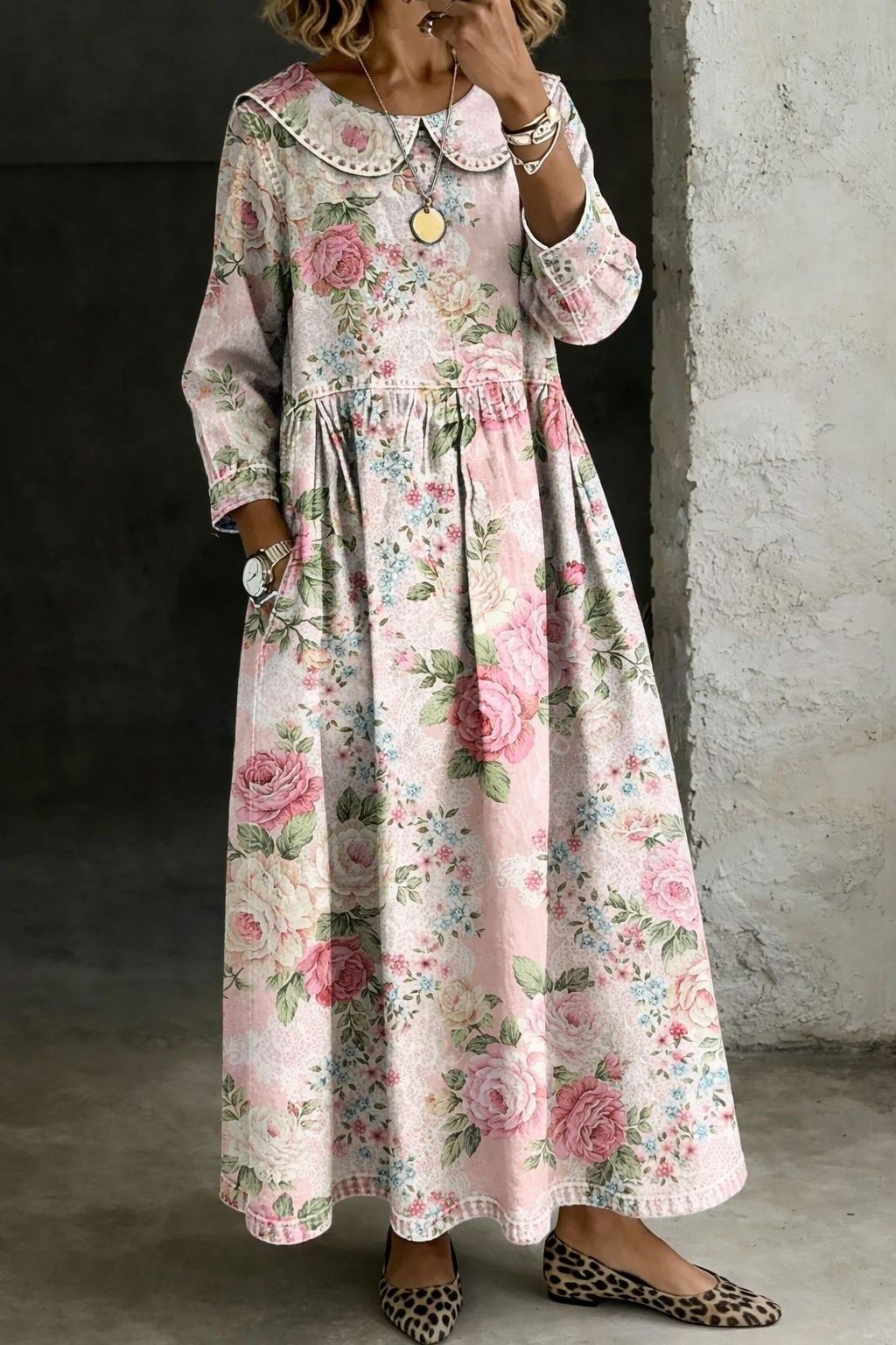 Millicent | Floral Collar Maxi Dress