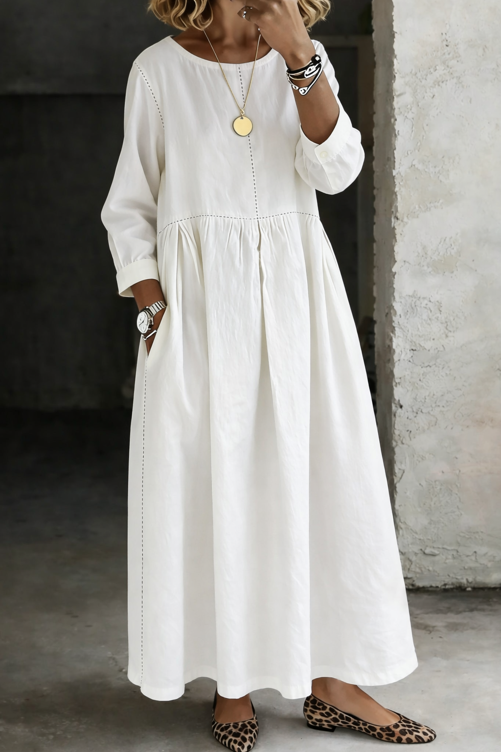 Anna™ | Vintage Denim Maxi Dress