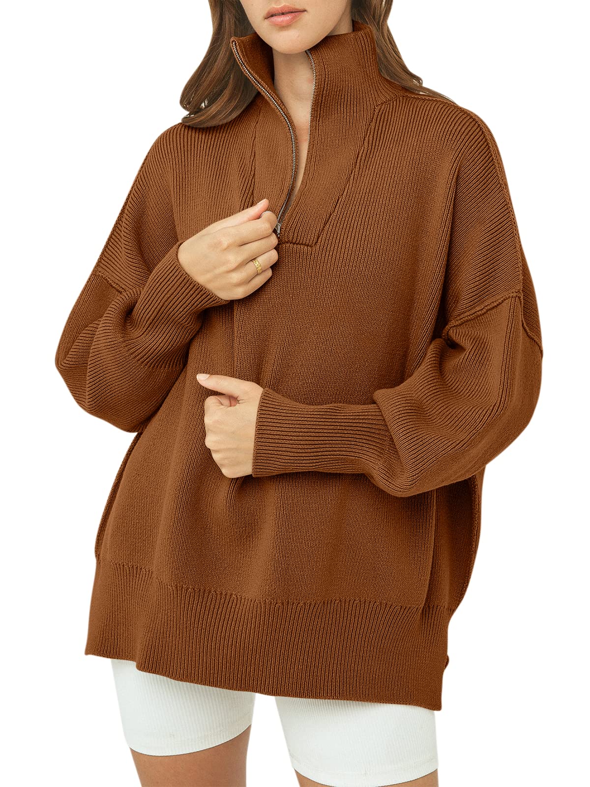 Kitty | Oversized Quarter Zip Sweater Pullover