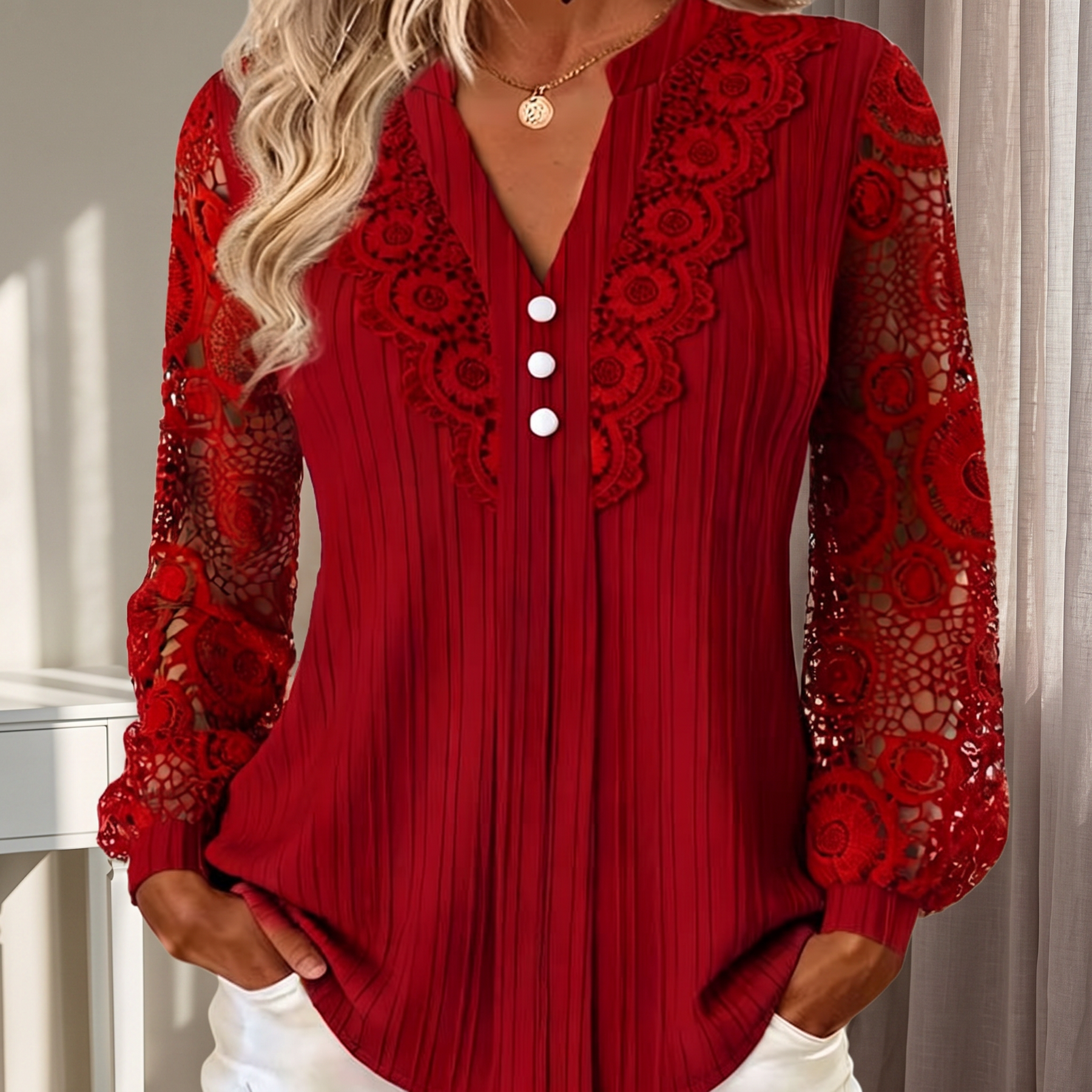 Adele Lace Panel Blouse