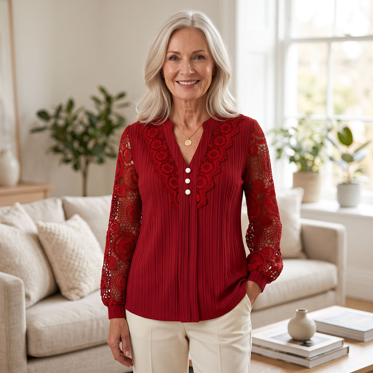 Adele Lace Panel Blouse