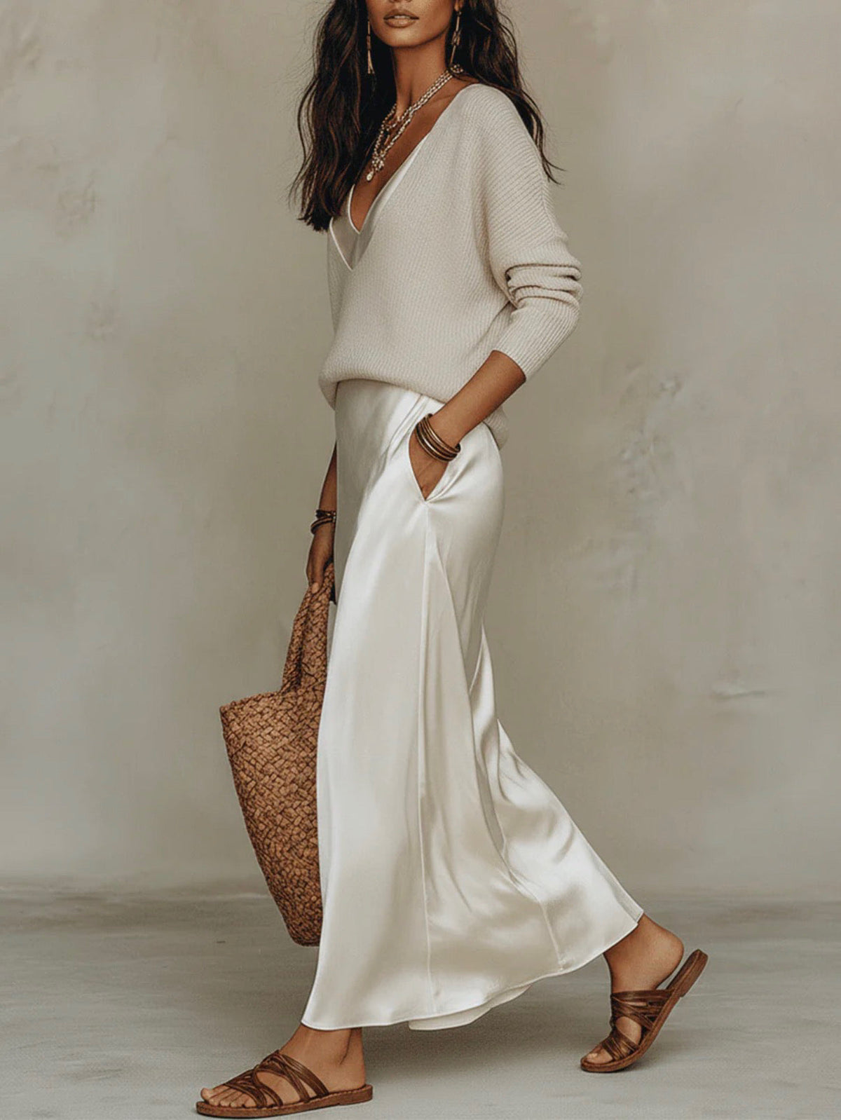 Isolde™ Knit & Satin Ensemble