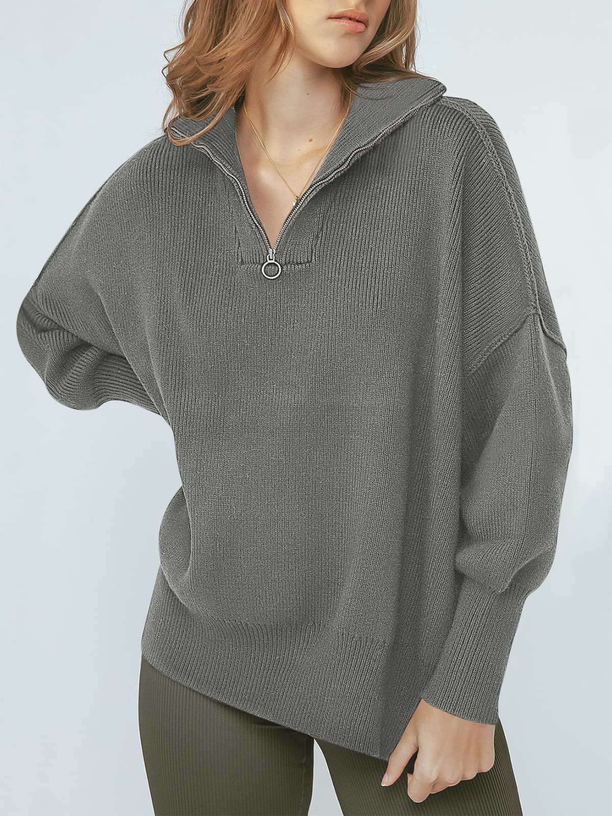 Kitty | Oversized Quarter Zip Sweater Pullover