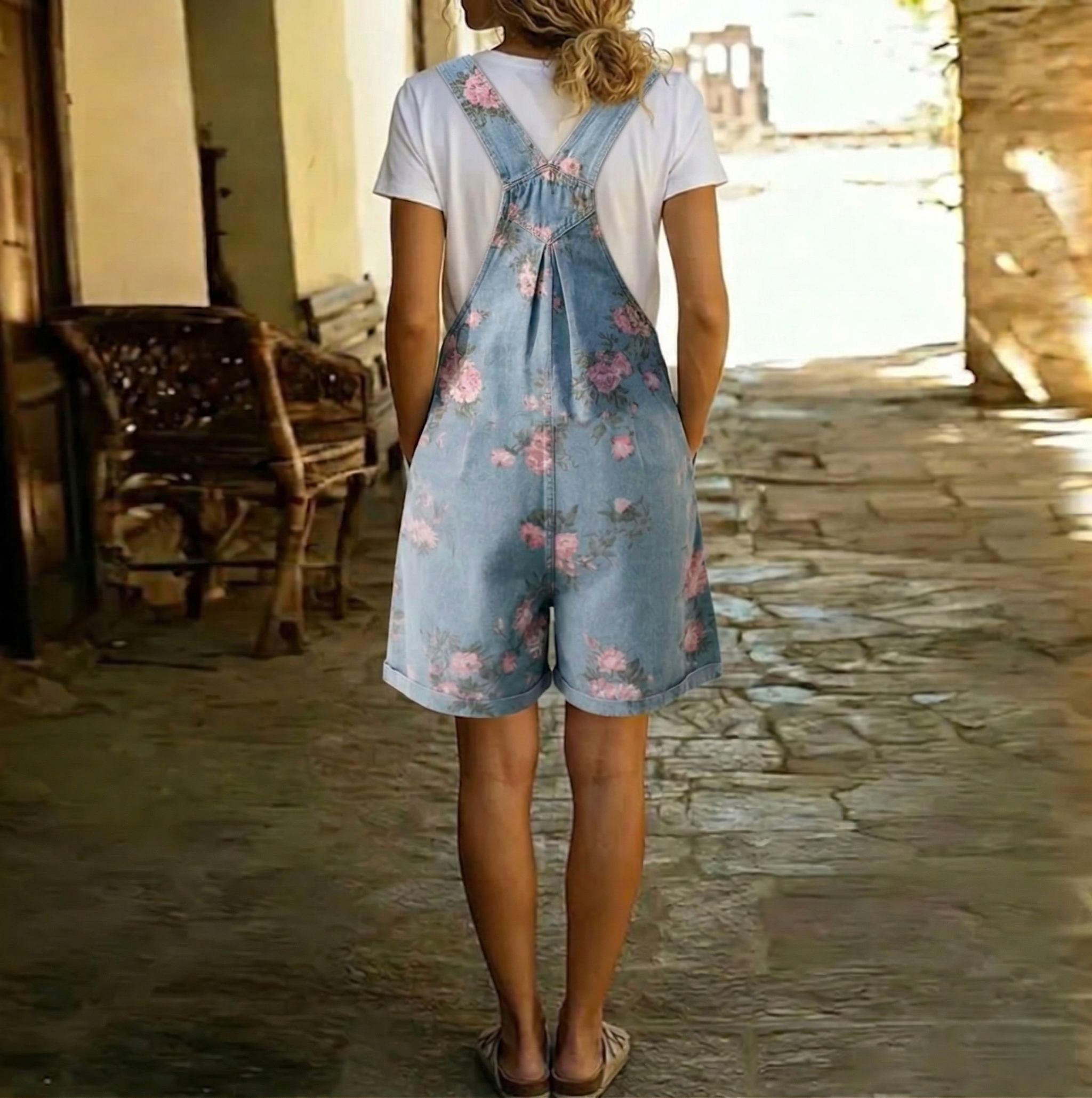 Opal | Relaxed Floral Overalls