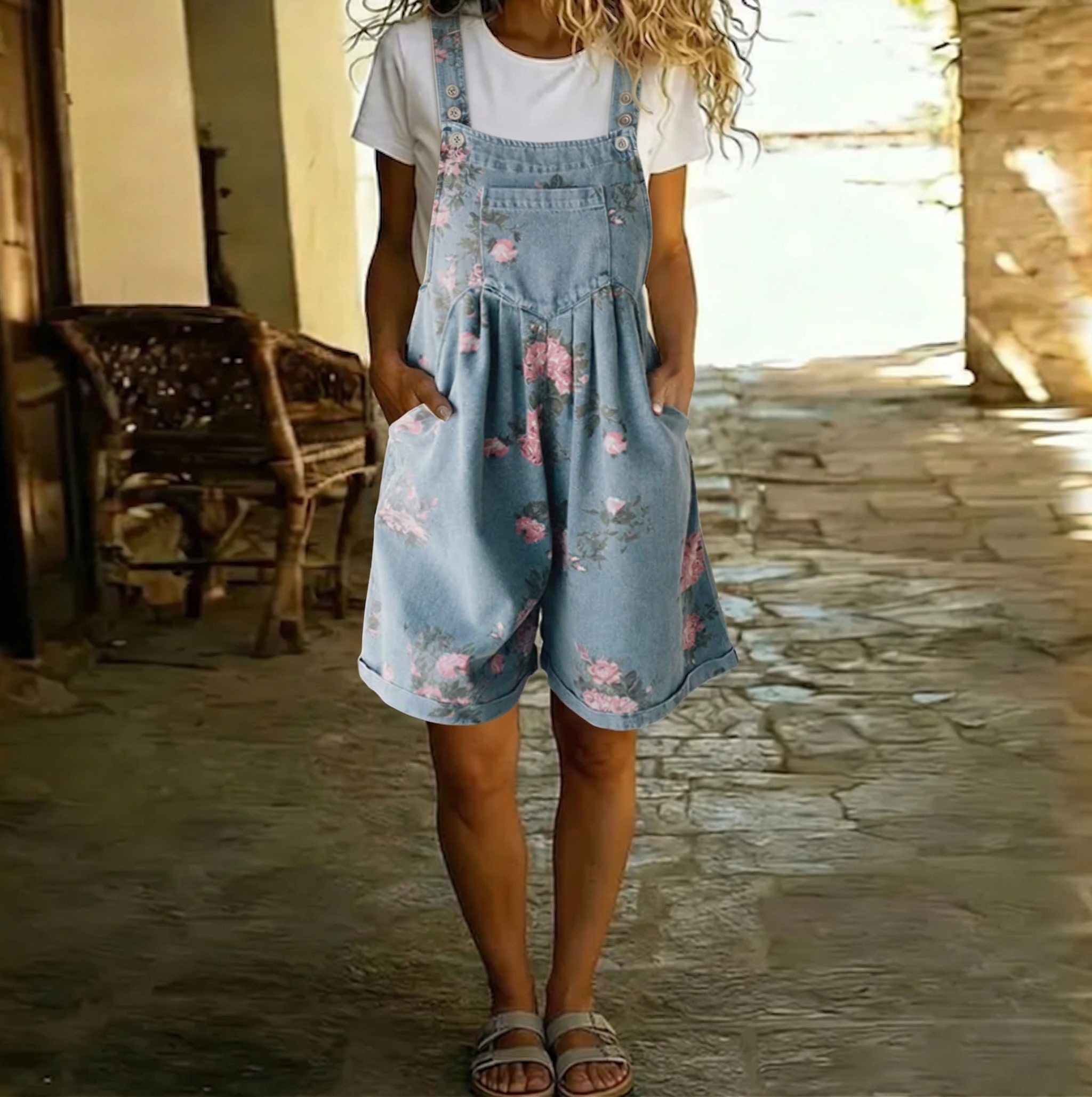 Opal | Relaxed Floral Overalls