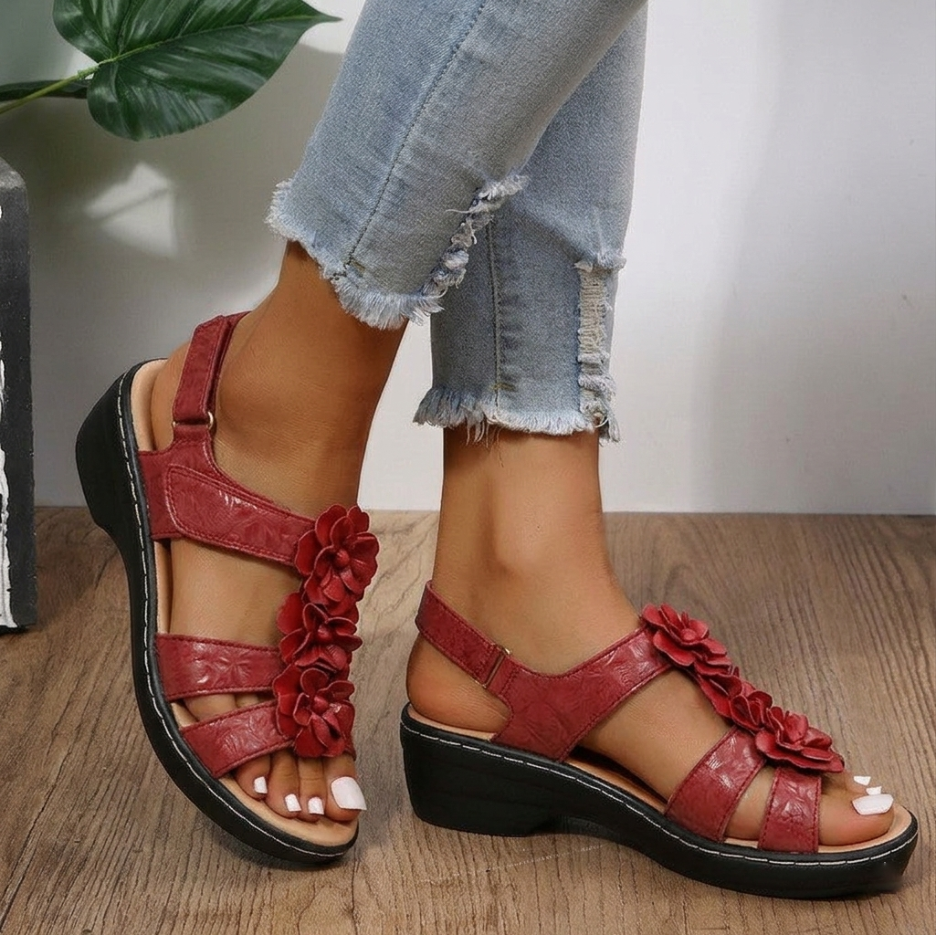 Orthopedic Sandals - Burgundy