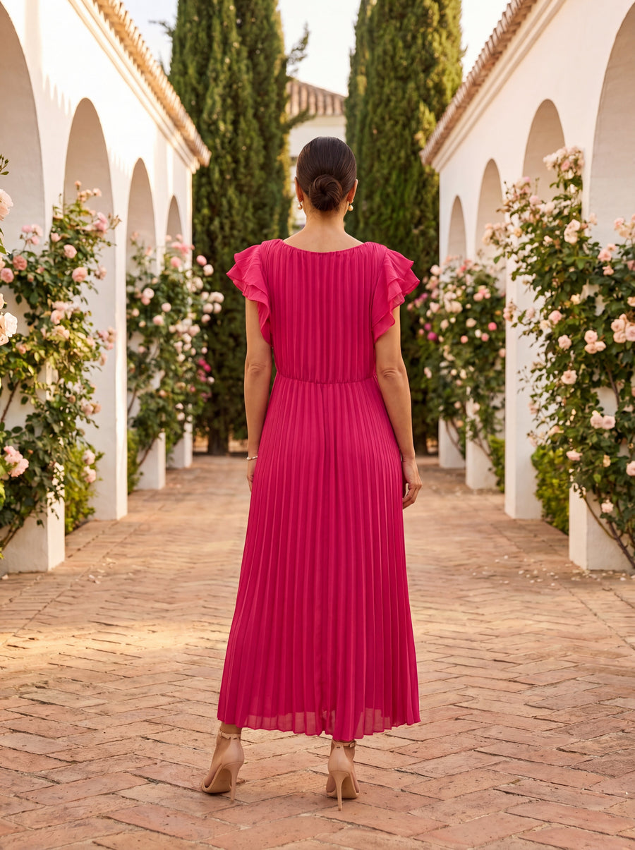LARA | CLASSIC PLEATED MAXI DRESS