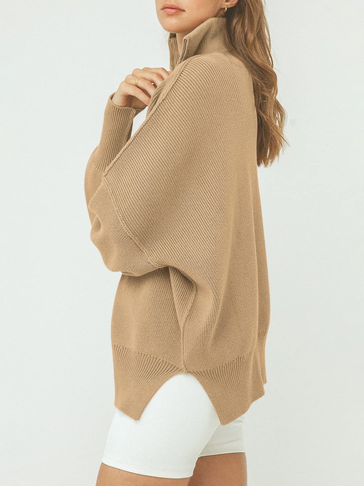 Kitty | Oversized Quarter Zip Sweater Pullover