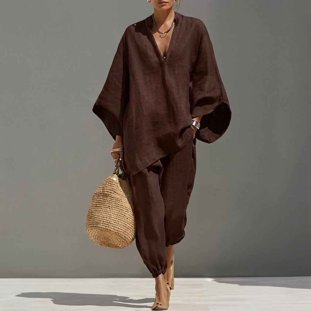 Marina | Women's Casual Two-Piece Set with V-Neck