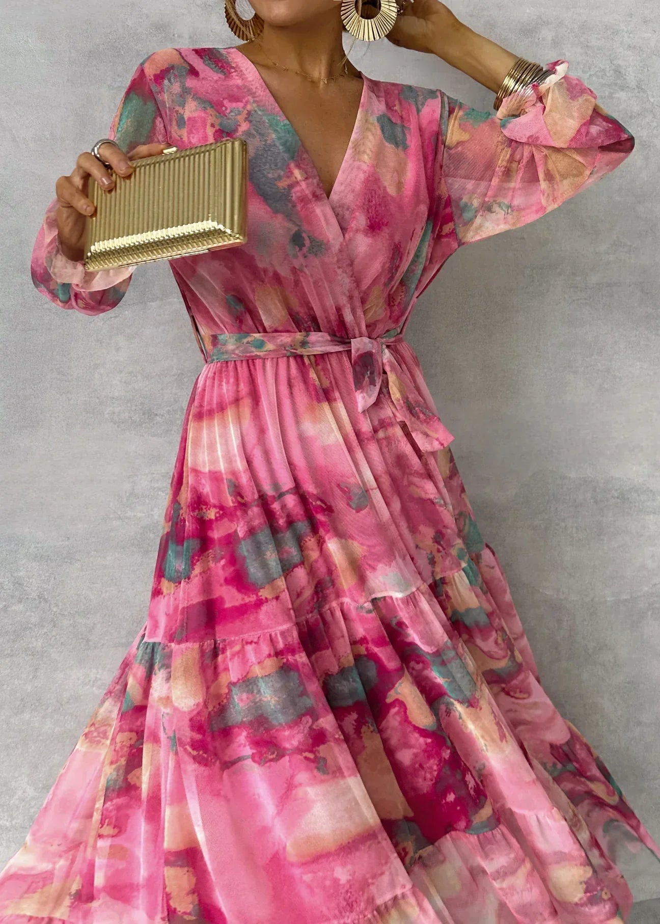Meli | floral pattern wrap dress