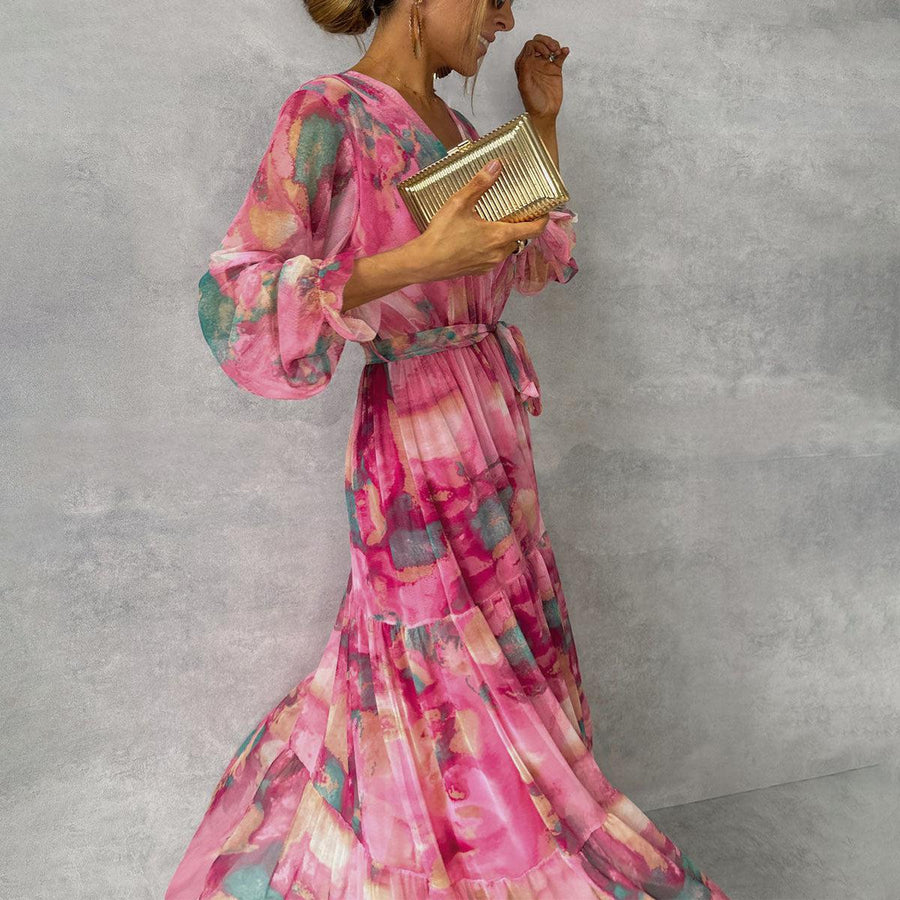 Meli | floral pattern wrap dress