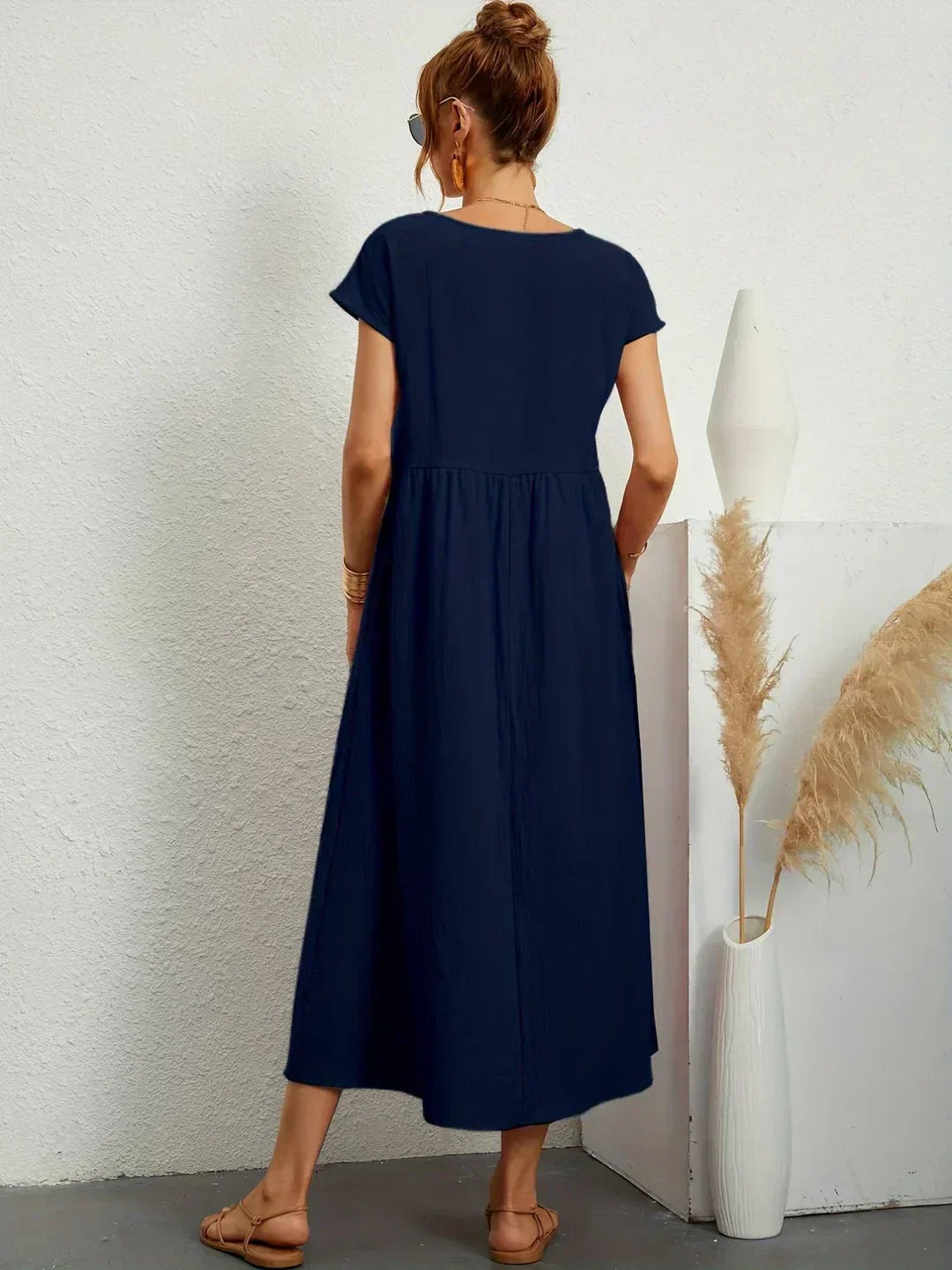 Xenia - Classic Pleated Midi Dress